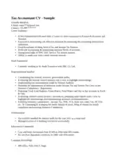 Free Download PDF Books, Sales Tax Accountant CV Resume Template