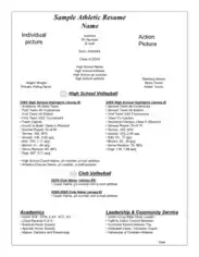 Free Download PDF Books, High School Sports Resume Template