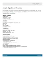 Free Download PDF Books, High School Work Experience Resume Template