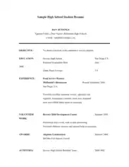 Free Download PDF Books, Sample High School Student Resume Word Template