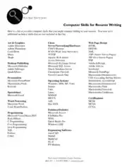 Free Download PDF Books, Computer Skills Resume Example Template