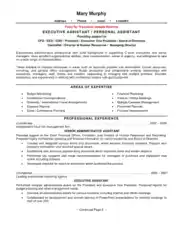 Executive Assistant Resume Skills Template