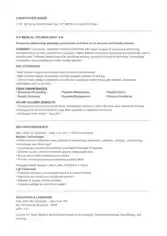 Free Download PDF Books, Skills For Medical Technologist Resume Template