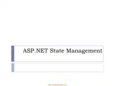 ASP.NET State Management – ASP.NET Lecture 8, Pdf Free Download