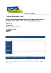 Formal Charity Trustee Application Form Template