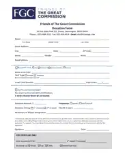 Friends of The Great Commission Donation Form Template