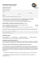 Printable Charity Membership Application Form Template