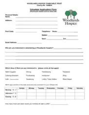 Sample Charity Volunteer Application Form Template