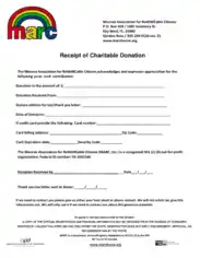 Charitable Donation Receipt Example Template