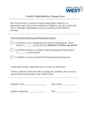 Charity Fund Donation Change Form Template