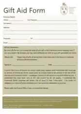 Charity Personal Gift Aid form Template