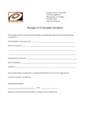 Free Charitable Donation Receipt Sample Template