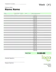 Daily Timesheet Free Sample Template