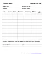 Employee Timesheet Calculator With Over Time Template