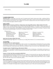 Free Download PDF Books, Finance Resume Objective Template
