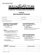 Finance Skill Standard Checklist Template