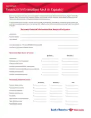 Financial information Task in Equator Template