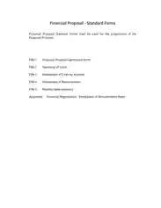 Financial Proposal Standard Forms Template