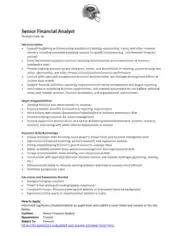 Free Download PDF Books, Senior Financial Analyst Template