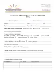 Free Download PDF Books, Business Proposal Application Form Template