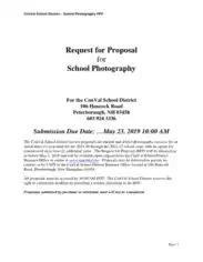 Free Download PDF Books, Request for Proposal for School Photography Template