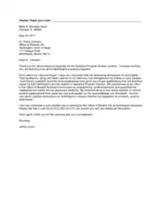 Assistant Program Director Interview Thank You Letter Template