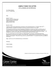 Free Download PDF Books, Marketing Position Interview Thank You Letter Template