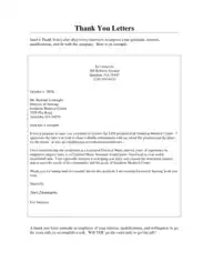 Medical Center Interview Thank You Letter Sample Template