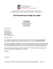 Post Interview Thank You Letter Format Template