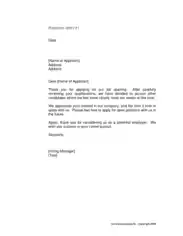 Rejection Thank You Letter For The Interview Template