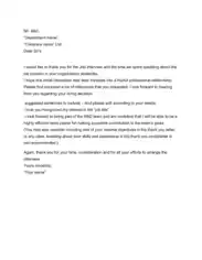 Sample Thank You Letter After Job Interview Template