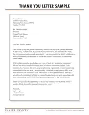 Services Position Interview Thank You Letter Template