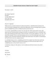 Substitute Teacher Interview Thank You Letter Template
