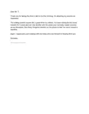 Thank You Letter After Phone Interview Design Template