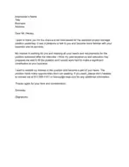 Free Download PDF Books, Thank You Letter After Phone Interview Project Manager Template