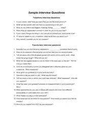 Sample Interview Questions Template