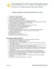 Sample Nursing Interview Questions and Tips Template
