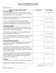 Applicant Interview Rating Sheet Template