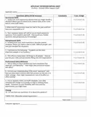 Free Download PDF Books, Interview Applicant Score Rating Sheet Template