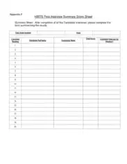Free Download PDF Books, Post Interview Summary Score Sheet Template