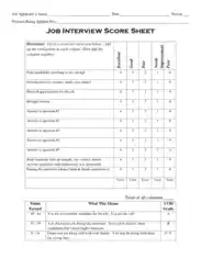 Free Download PDF Books, Sample Interview Score Sheet Template