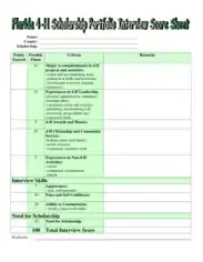 Free Download PDF Books, Scholorship Portfolio Interview Scoring Sheet Template