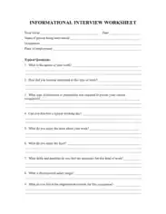 Free Download PDF Books, Informational Interview Worksheet Template