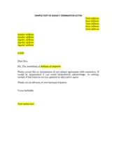 Agency Agreement Termination Letter Template
