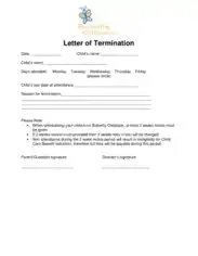 Free Download PDF Books, Daycare Termination Letter to Parents Template