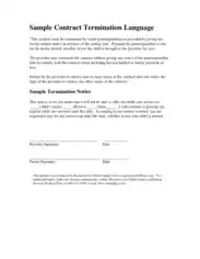 Free Download PDF Books, Child Care Services Contract Termination Sample Template