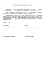 Termination of Contract of Sale Template