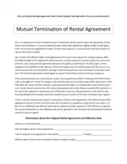Free Download PDF Books, Termination of Rental Contract Template