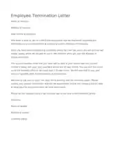 Employee Termination Letter Template
