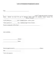 Letter of Termination of Employment Contract Template